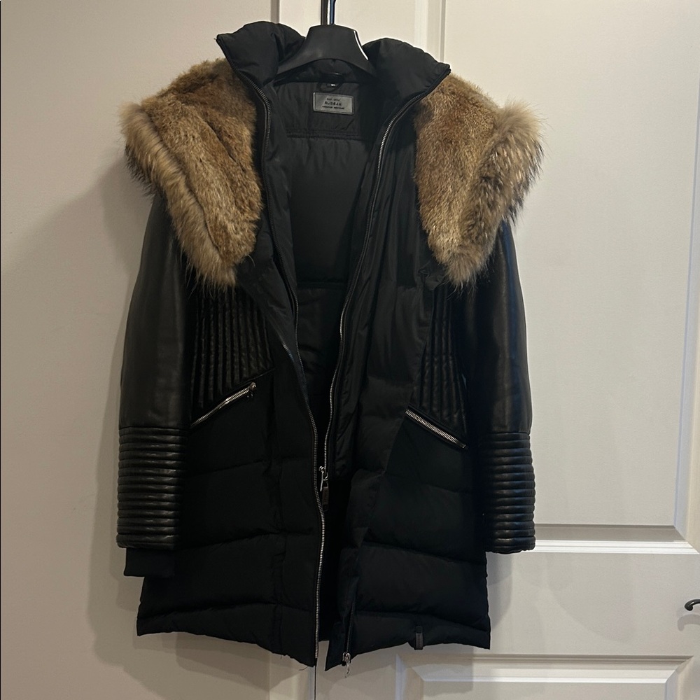 RUDSAK Shauna jacket with authentic arctic fox Fur Trim and leather sleeve - Picture 2 of 8